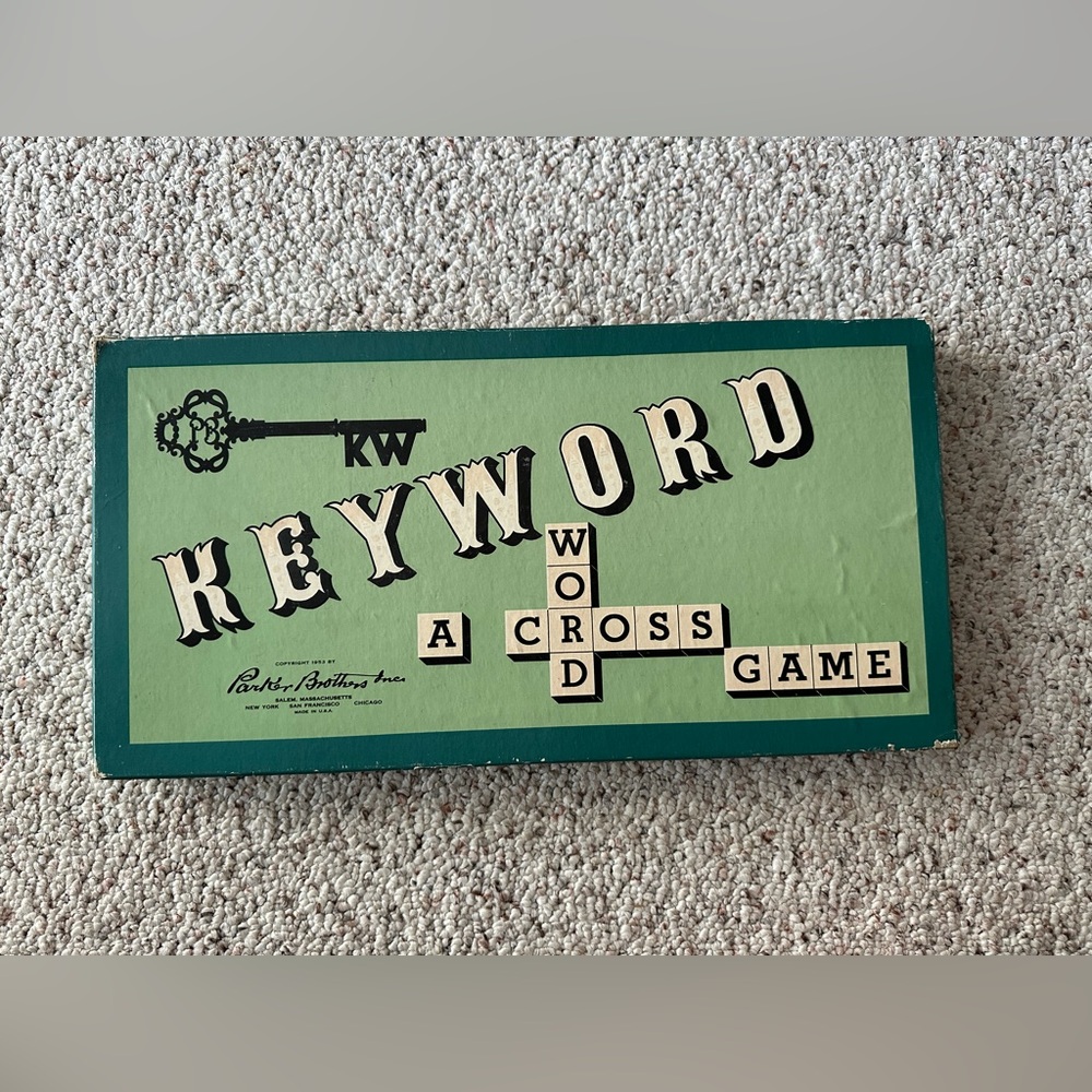 Rare Vintage 1953 KEYWORD a Cross Word Game In original box